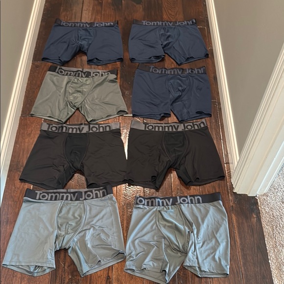NWOT 8 pairs Tommy John Men's Boxer Briefs - Navy, Charcoal, Black - Picture 1 of 5